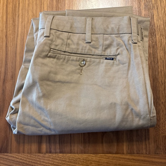 Polo Ralph Lauren Dark Khakis Mens Cotton Stretch Slim Chino Pant 32x34 NWoT - Picture 1 of 3